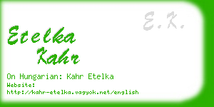 etelka kahr business card